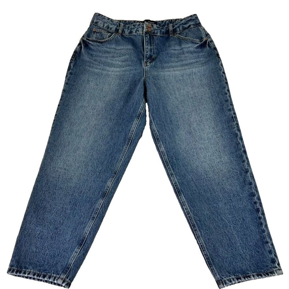 Boden Jeans Womens 12 Blue Medium Wash Tapered Leg High Rise Preppy Coastal